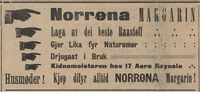 Annonse for Norrøna Margarin i Gula Tidend 2. januar 1913.