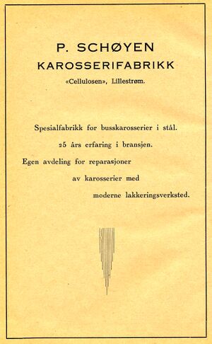 Annonse for P. Schøyen. Karosserifabrikk (Lillestrøm).jpg