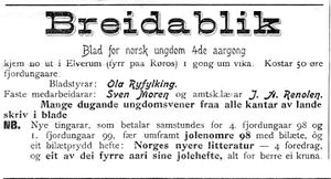 Annonse for bladet Breidablik i Den 17de Mai 7.11. 1898.jpg