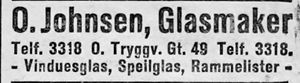 Annonse fra "Glasmaker" O. Johnsen i Ny Tid 1914.jpg