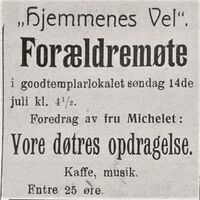 Annonse fra "Hjemmenes Vel" i Narvik i Ofotens Tidende 12. juli 1912.JPG