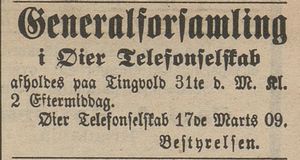 Annonse fra Øier Telefonselskab i Gudbrandsdølen 25.03.1909.jpg