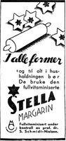 Annonse for Stella margarin fra AS Margarincentralen i Nord-Trøndelag og Nordenfjeldsk Tidende 17.2.1938.