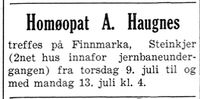 206. Annonse fra A. Haugnes i Nord-Trøndelag og Inntrøndelagen 4.7. 1942.jpg