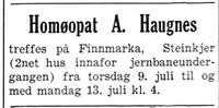 206. Annonse fra A. Haugnes i Nord-Trøndelag og Inntrøndelagen 4.7. 1942.jpg