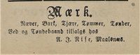 16. Annonse fra A. J. Rise, Maalsnes i Tromsø Amtstidende 19.06. 1889.jpg