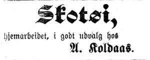 Annonse fra A. Koldaas i Indtrøndelagen 18.4.1900.jpg