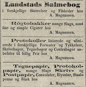 Annonse fra A. Magnussen i Oplandenes Avis 03.07. 1872.jpg