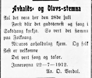 Annonse fra Aa. O. Verdal i Indtrøndelagen 24.07.1912.jpg