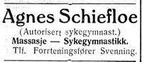 500. Annonse fra Agnes Schiefloe i Nord-Trøndelag og Nordenfjeldsk Tidende 09.02.33.jpg