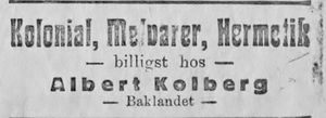 Annonse fra Albert Kolberg i Ny Tid 1914.jpg