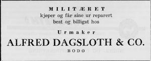 Annonse fra Alfred Dagsloth & Co i Norsk Militært Tidsskrift nr. 11 1960.jpg