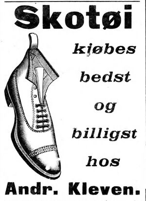 Annonse fra Andr. Kleven i Indtrøndelagen 20.6.1906.jpg