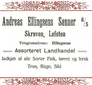 Annonse fra Andreas Ellingsens Sønner under Harstadutstillingen 1911.jpg