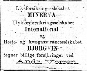 Annonse fra Andreas Vorren i Tromsø Amtstidende 4. januar 1900.jpg