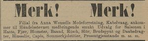 Annonse fra Anna Wensells modeforretning i Tromsø Amtstidende 11.06. 1900.jpg