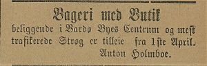 Annonse fra Anton Holmboe i Lofotens Tidende 12.03. 1892.jpg
