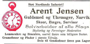 Annonse fra Arent Jensen under Harstadutstillingen 1911.jpg