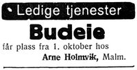 31. Annonse fra Arne Holmvik i Nord-Trøndelag og Nordenfjeldsk Tidende 25. 9. 1934.jpg