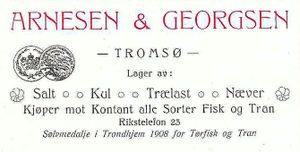 Annonse fra Arnesen & Georgsen under Harstadutstillingen 1911.jpg