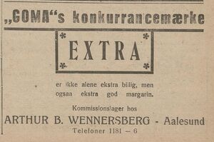 Annonse fra Arthur B. Wennersberg i Sunnmørsposten 04.02.1927.jpg