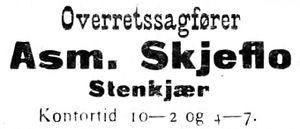 Annonse fra Asm Skjeflo i Indtrøndelagen 20.6.1906.jpg