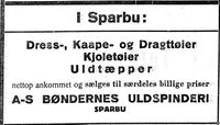 324. Annonse fra Bøndernes Ullspinderi i Nord-Trøndelag og Nordenfjeldsk Tidende 2. november 1922.jpg