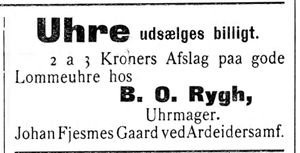 Annonse fra B. O. Rygh i Indtrøndelagen 16.11. 1900.jpg