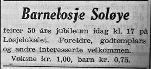 Annonse fra Barnelosje Soløye i Harstad Tidende 30.04. 1955.jpg