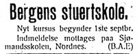 400. Annonse fra Bergens stuertskole i Harstad Tidende 31. juli 1913.jpg