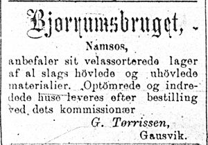 Annonse fra Bjørgumsbruket i Tromsø Amtstidende 4. januar 1900.jpg