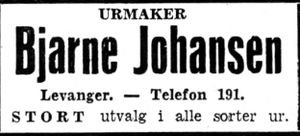 Annonse fra Bjarne Johansen i Arbeider-Avisen 24.4.1940.jpg