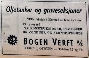 Annonse fra Bogen Verft i Harstad Tidende 11.05. 1957.jpg