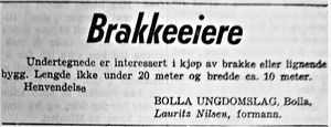 Annonse fra Bolla Ungdomslag i Harstad Tidende 15.01. 1959.jpg