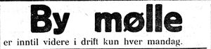 Annonse fra By Mølle i Indtrøndelagen 20.1. 1926.jpg