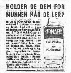 Annonse fra Carl A. Høyers Stomatolfabrikk i Namdal Arbeiderblad 28.10.1950.jpg