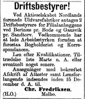155. Annonse fra Chr. Frederiksen i Aftenposten 11.11. 1898.jpg