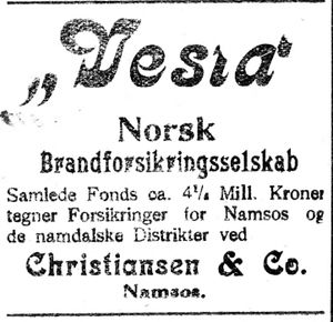 Annonse fra Christiansen & Co i Nordtrønderen 10.6. 1914.jpg