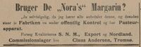 Annonse for Nora margarin i Tromsøposten . 22. april 1905.