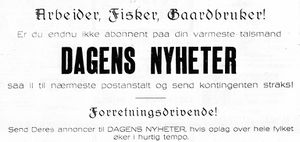 Annonse fra Dagens Nyheter i Dagens Nyheter 17. 1. 1925.jpg