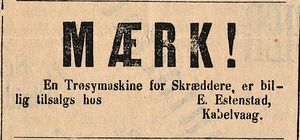 Annonse fra E. Estenstad i Lofot-Posten 15.08.1885.jpg