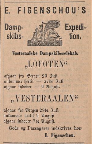 Annonse fra E. Figenschou i Lofot-Posten 27.07.1885.jpg