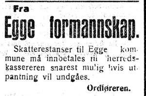 Annonse fra Egge i Inntrøndelagen 20.1. 1926.jpg