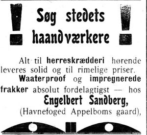 Annonse fra Engelbert Sandberg i Indtrøndelagen 20.6.1906.jpg