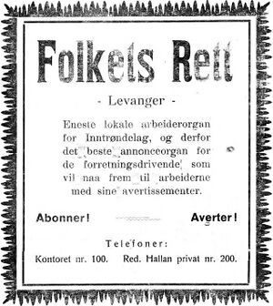 Annonse fra Folkets Rett i Folkets Ret 8.11.26.jpg