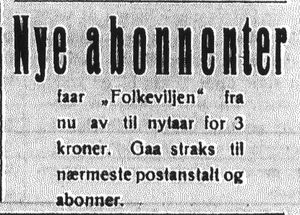 Annonse fra Folkeviljen i Folkeviljen 24.8.1922.jpg