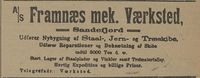 Annonse fra avisa Kysten 23. desember 1903.