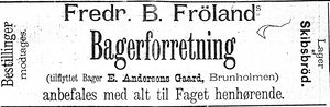 Annonse fra Fredr. B. Frølands bakeri i Søndmøre Folkeblad 4.1.1892.jpg