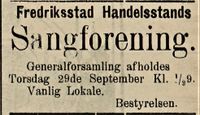 338. Annonse fra Fredriksstad Handelsstands Sangforening i Fredriksstad Tilskuer 24.09. 1910.jpg