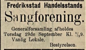 Annonse fra Fredriksstad Handelsstands Sangforening i Fredriksstad Tilskuer 24.09. 1910.jpg